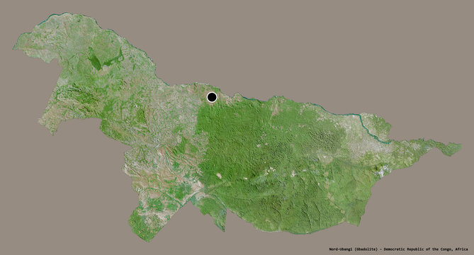 Nord-Ubangi, province of Democratic Republic of the Congo, on solid. Satellite