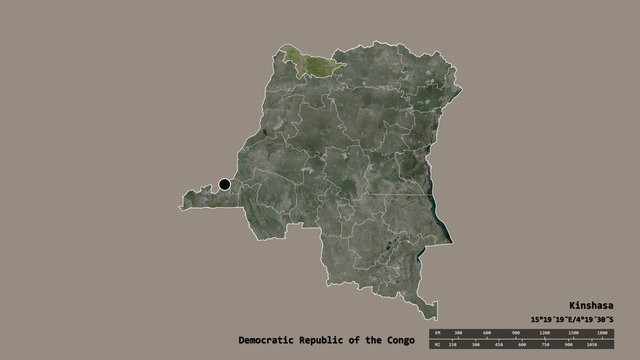 Location of Nord-Ubangi, province of Democratic Republic of the Congo,. Satellite