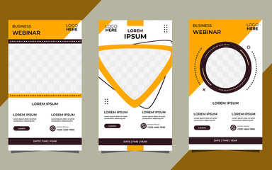 Set of Minimalist Background with memphis style. Suitable for social media Stories post template, Webinar, Seminar backdrop, flyer, ads banner, etc