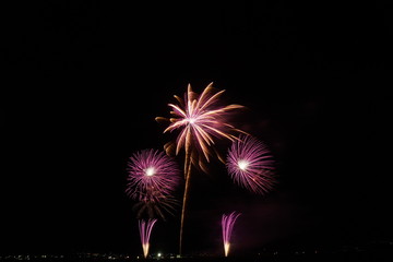 Summer Firework Festival in Yamanashi prefecture, Japan