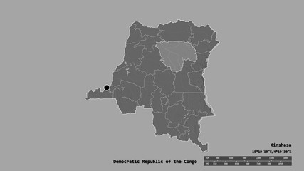 Location of Tshopo, province of Democratic Republic of the Congo,. Bilevel