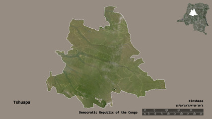 Tshuapa, province of Democratic Republic of the Congo, zoomed. Satellite © Yarr65