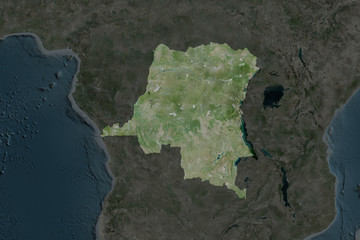 Democratic Republic of the Congo. Neighbourhood desaturated. Satellite