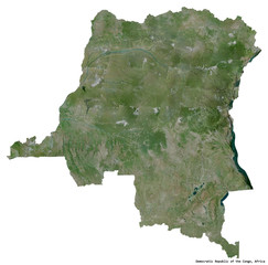 Democratic Republic of the Congo on white. Satellite