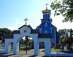 consecrated in 1955 wooden temple of the Orthodox church dedicated to the protection of the Mother of God in the village of Dubicze Orthodox Church in Podlasie, Poland