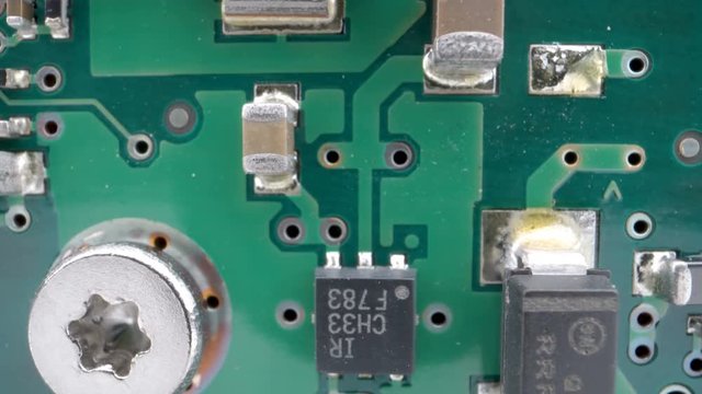 Some of the capacitors resistors and diodes on the board