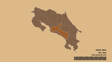 Location of San José, province of Costa Rica,. Pattern