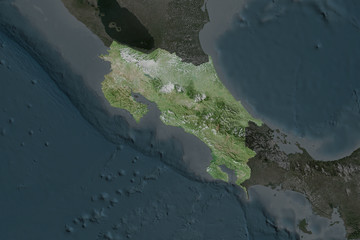 Costa Rica. Neighbourhood desaturated. Satellite