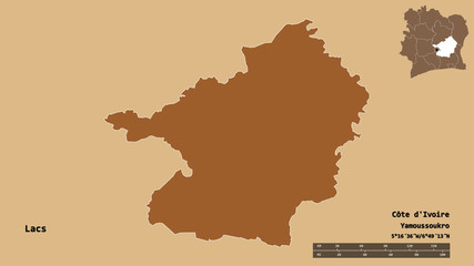 Lacs, district of Côte d'Ivoire, zoomed. Pattern