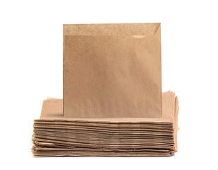 disposable paper bags for sandwiches on a white background