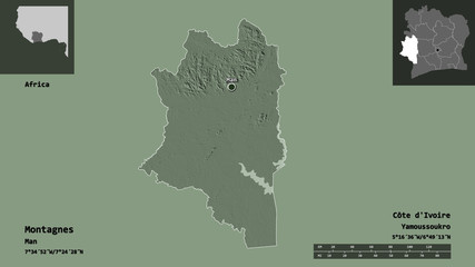 Montagnes, district of Côte d'Ivoire,. Previews. Administrative