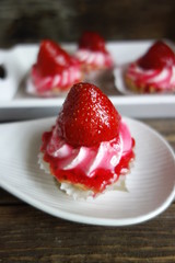 cupcake with strawberry - muffin with fruit 