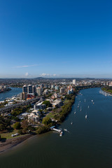 Naklejka premium Drone shot of Brisbane city