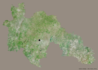 Savanes, district of Côte d'Ivoire, on solid. Satellite