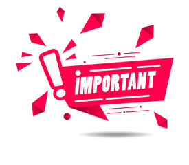 Red Important banner for marketing with exclamation mark for business, Marketing element on signboard. Eps 10 vector