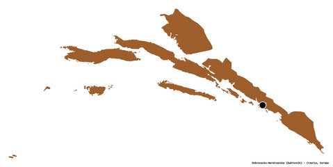 Dubrovacko-Neretvanska, county of Croatia, on white. Pattern