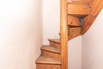 wooden staircase in the room