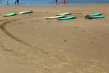 Fototapeta na wymiar planches de surf