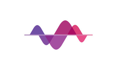 Creative Vector Illustration Logo Design Sound Wave Mountain