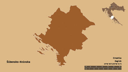 Šibensko-Kninska, county of Croatia, zoomed. Pattern