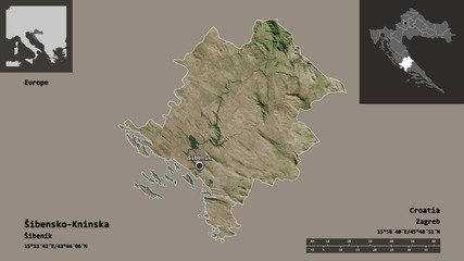Šibensko-Kninska, county of Croatia,. Previews. Satellite