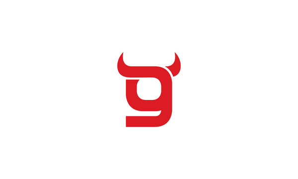 Creative vector illustration logo design letter G with horn