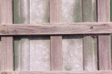 old wooden and steel wall