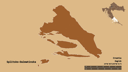 Splitsko-Dalmatinska, county of Croatia, zoomed. Pattern