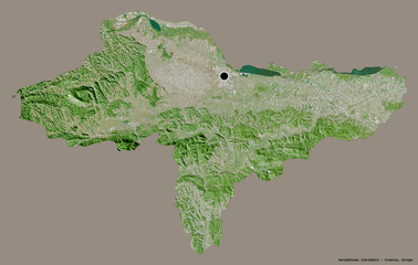 Varaždinska, county of Croatia, on solid. Satellite