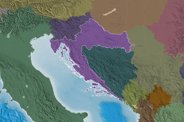 Croatia outlined. Administrative