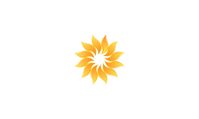 Fototapeta na wymiar Creative geometric logo design flower abstract sun yellow.