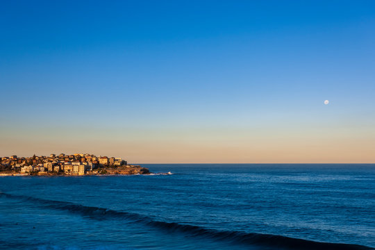 Sunset at the bondi beach, Sydney, Australia