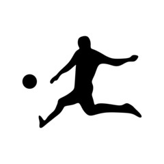 Fototapeta na wymiar Man kick ball silhouette vector art