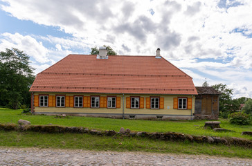 old wooden mansion in estonia europe