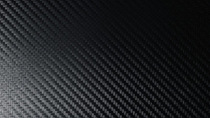 Realistic carbon fiber texture pattern background. Dark with lighting. 3D rendering