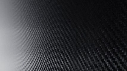 Carbon-fiber background. Dark with lighting. 3D rendering
