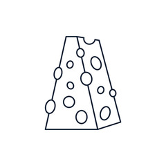 Cheese icon. Isolated on White Background. Vector illustration