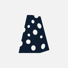 Cheese icon, filled flat sign, solid pictogram isolated on white, logo illustration