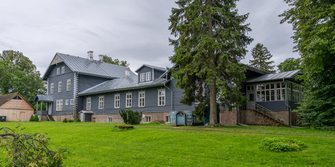 wooden mansion in estonia europe