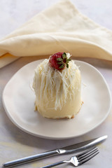 Strawberry babaroski on white background