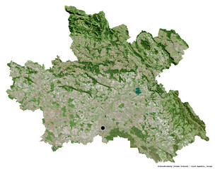 Královéhradecký, region of Czech Republic, on white. Satellite © Yarr65