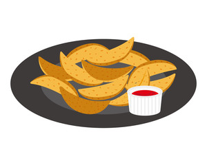 フライドポテトのベクターイラスト フレンチフライ Chips Wall Mural Chi Nisi