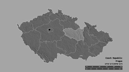 Location of Pardubický, region of Czech Republic,. Bilevel