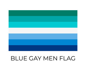 Blue gay men flag. Symbol of LGBT community. Vector flag sexual identity. Easy to edit template for banners, signs, logo design, etc