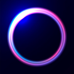 Neon lighting round frame. Abstract background. Vector stock illustration for poster