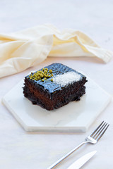 wet cake on a white background