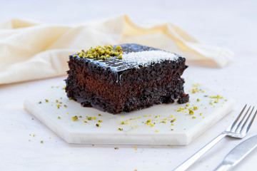 wet cake on a white background