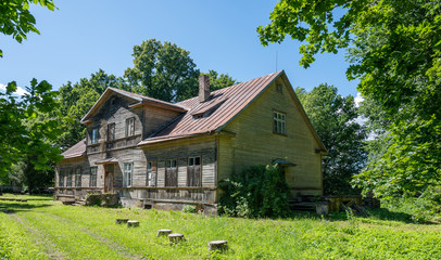 wooden mansion in estonia europe