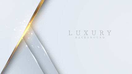 Luxury golden line background white and gray shades in 3d abstract style. Illustration from vector about modern template deluxe design.