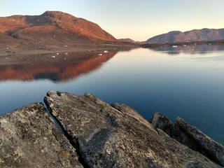 lake and mountains